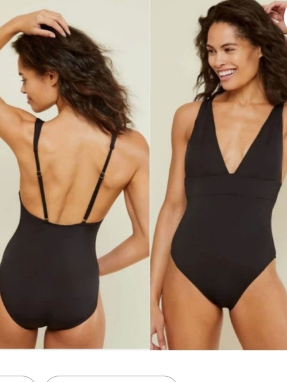 NWT Andie Swim Sardinia One Piece Swimsuit Black Size Small Tall, Long Torso